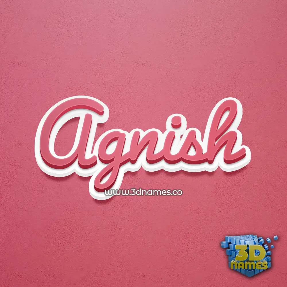 agnish in Red Scribble style - 3D name wallpaper