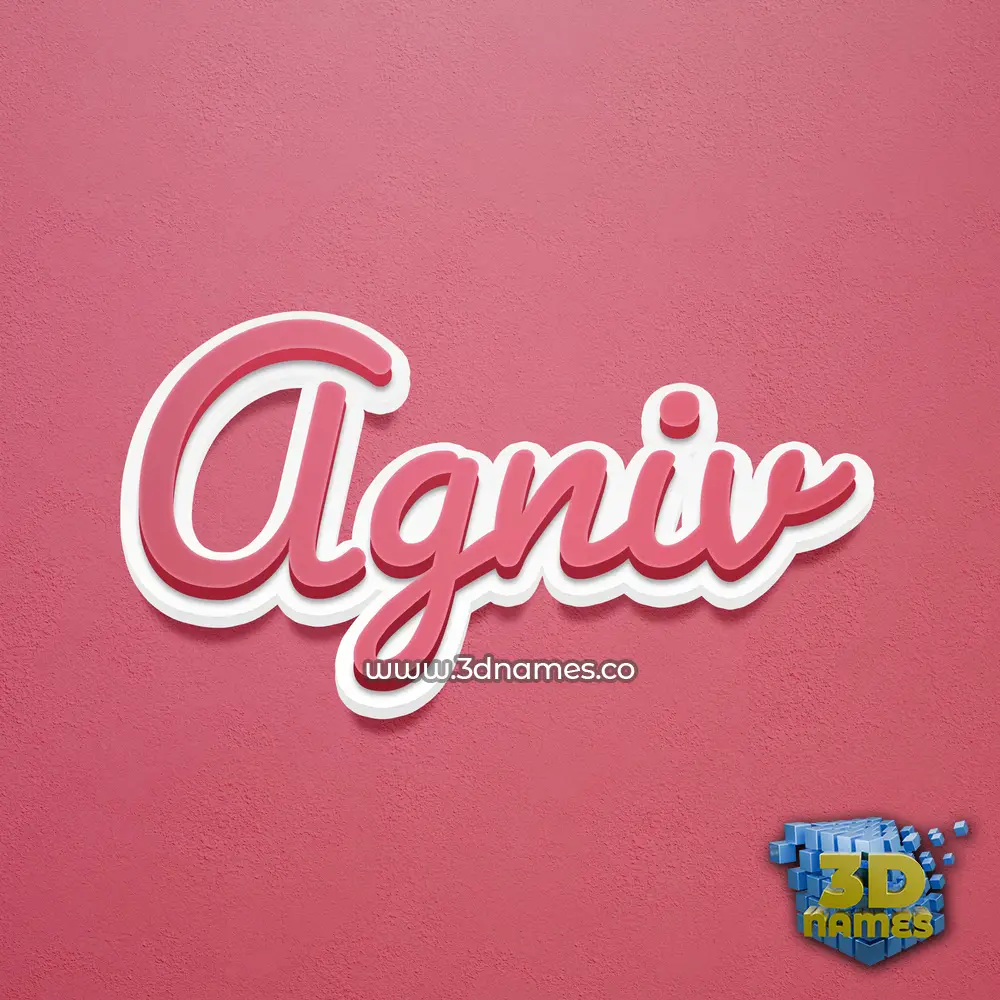 agniv in Red Scribble style - 3D name wallpaper