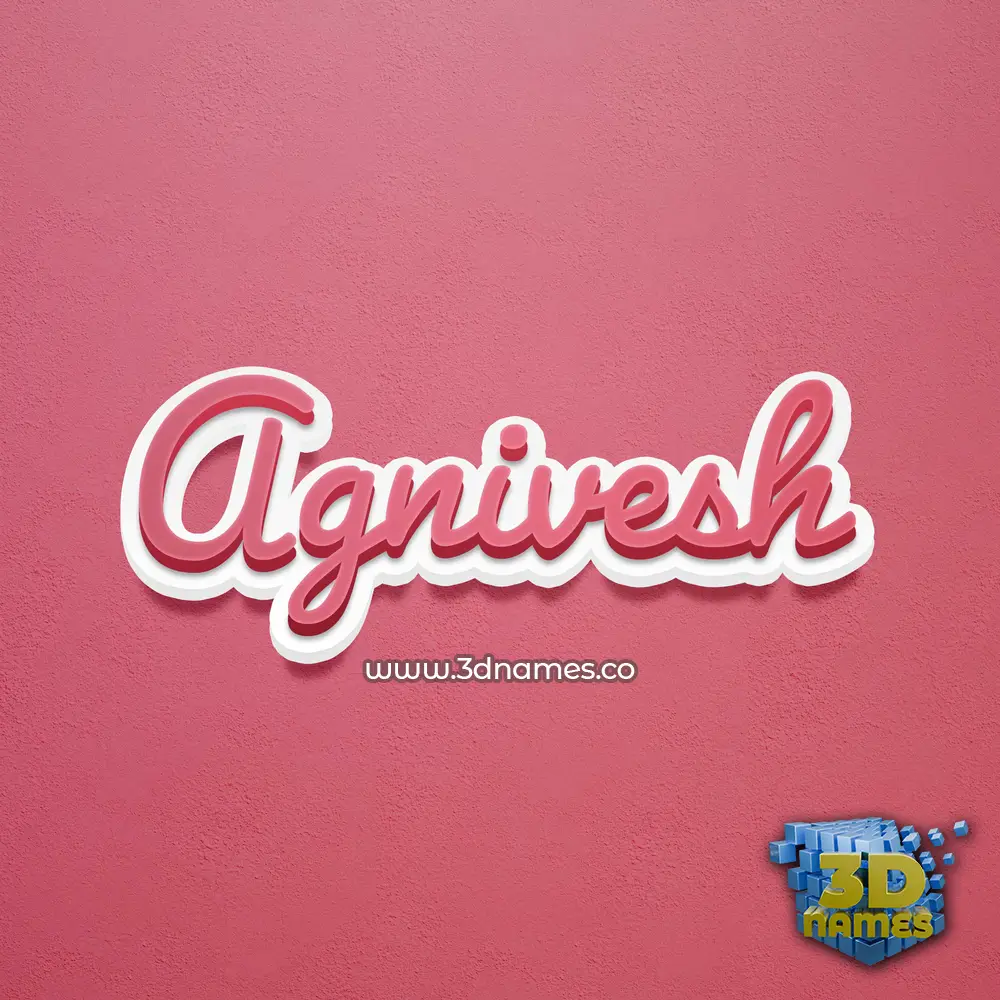 agnivesh in Red Scribble style - 3D name wallpaper