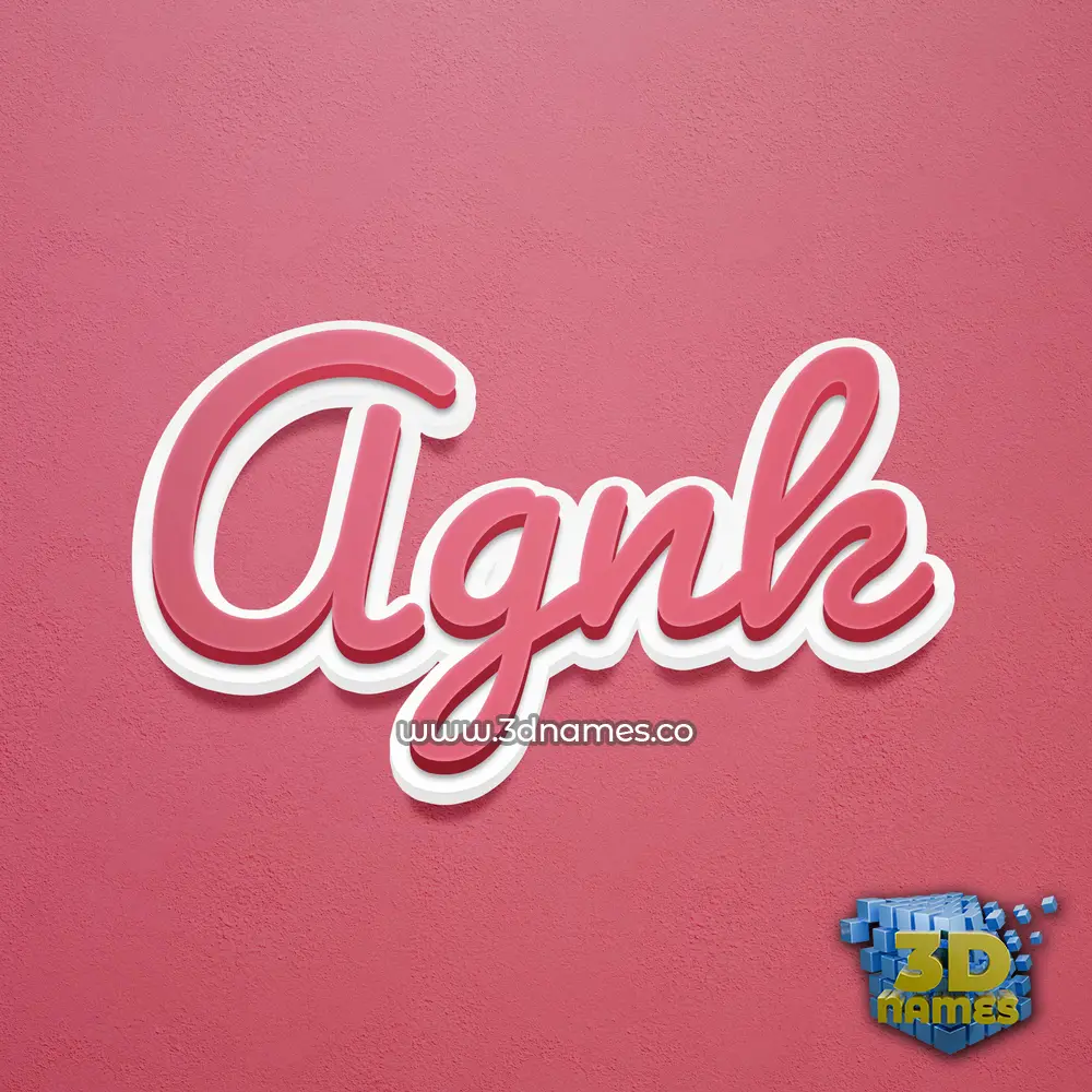 agnk in Red Scribble style - 3D name wallpaper