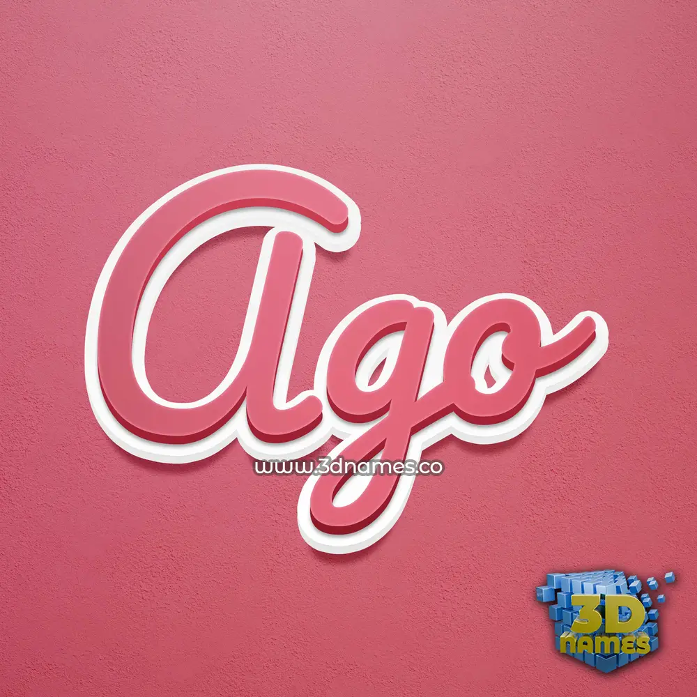 ago in Red Scribble style - 3D name wallpaper