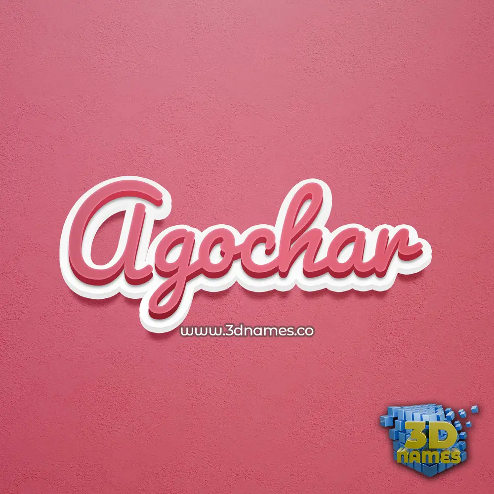 agochar in Red Scribble style - 3D name wallpaper