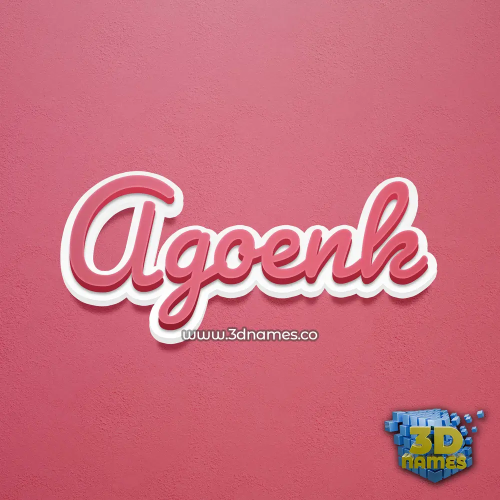 agoenk in Red Scribble style - 3D name wallpaper