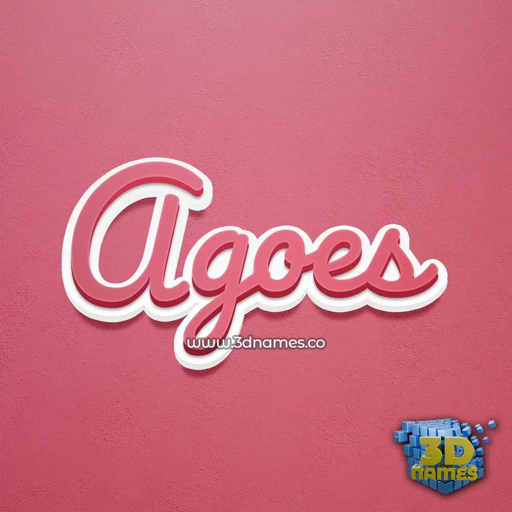 agoes in Red Scribble style - 3D name wallpaper