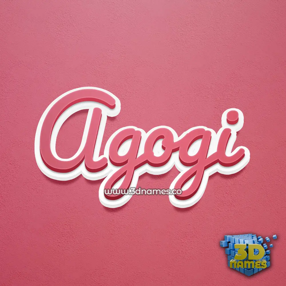 agogi in Red Scribble style - 3D name wallpaper