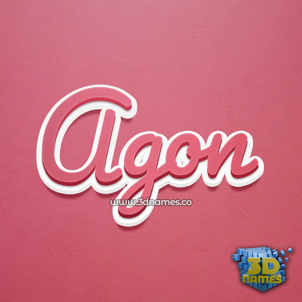agon in Red Scribble style - 3D name wallpaper
