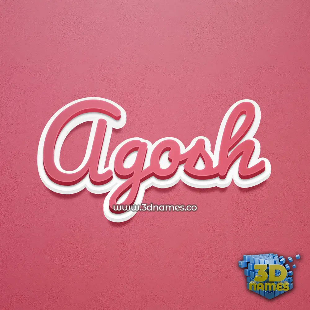 agosh in Red Scribble style - 3D name wallpaper