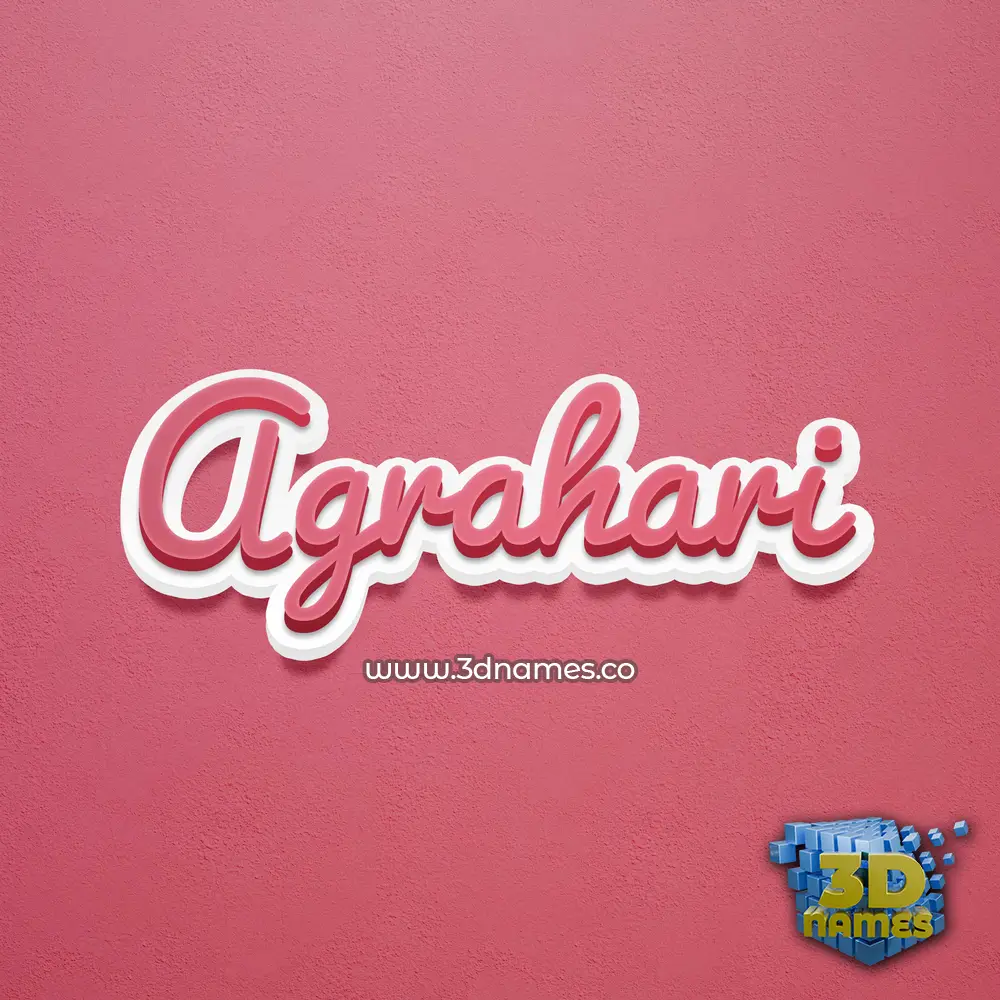 agrahari in Red Scribble style - 3D name wallpaper