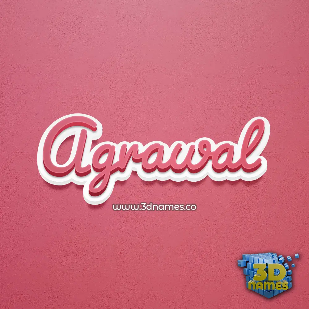 agrawal in Red Scribble style - 3D name wallpaper
