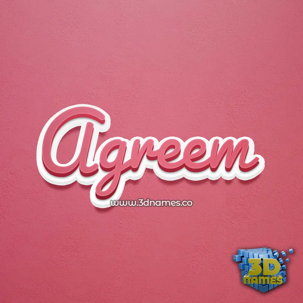 agreem in Red Scribble style - 3D name wallpaper