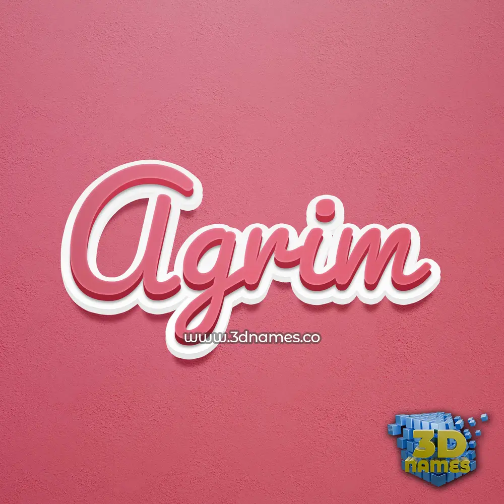 agrim in Red Scribble style - 3D name wallpaper