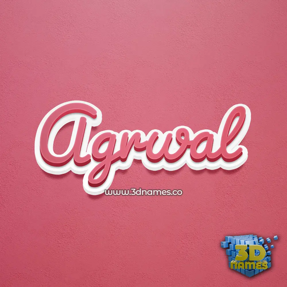 agrwal in Red Scribble style - 3D name wallpaper