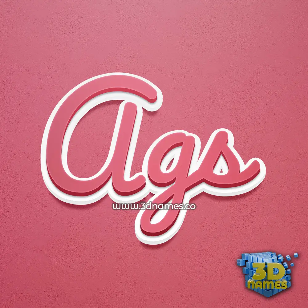 ags in Red Scribble style - 3D name wallpaper
