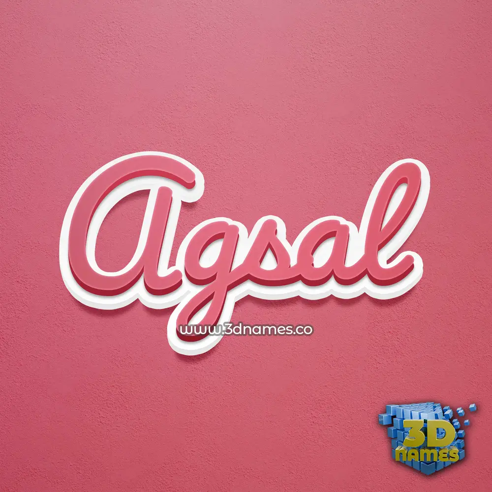 agsal in Red Scribble style - 3D name wallpaper