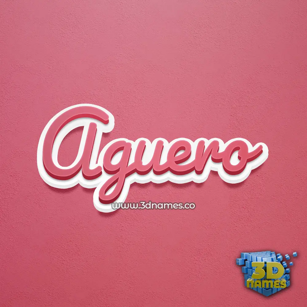 aguero in Red Scribble style - 3D name wallpaper