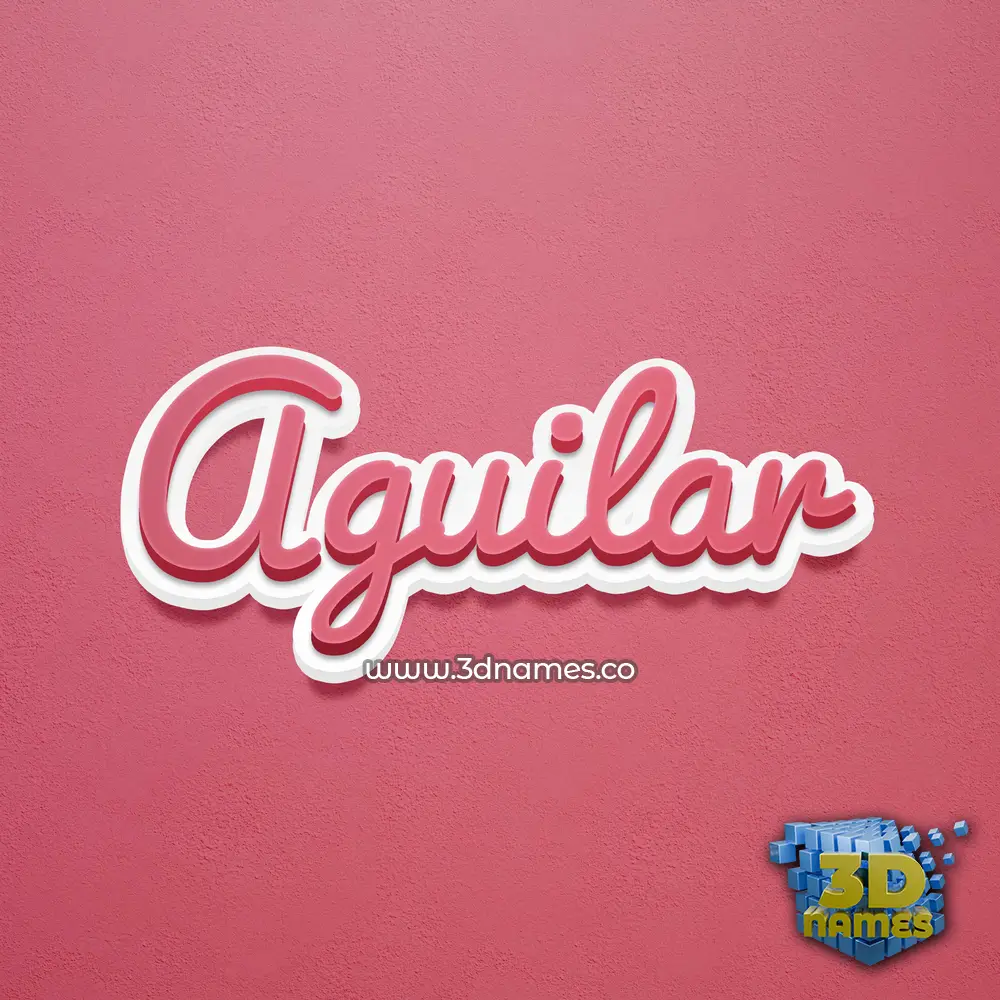 aguilar in Red Scribble style - 3D name wallpaper