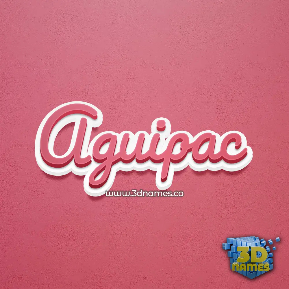 aguipac in Red Scribble style - 3D name wallpaper