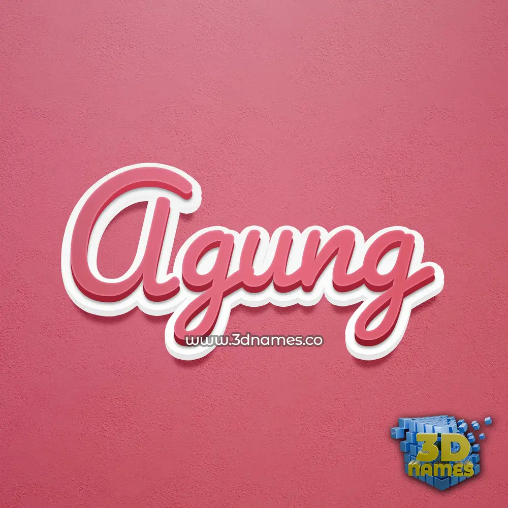 agung in Red Scribble style - 3D name wallpaper