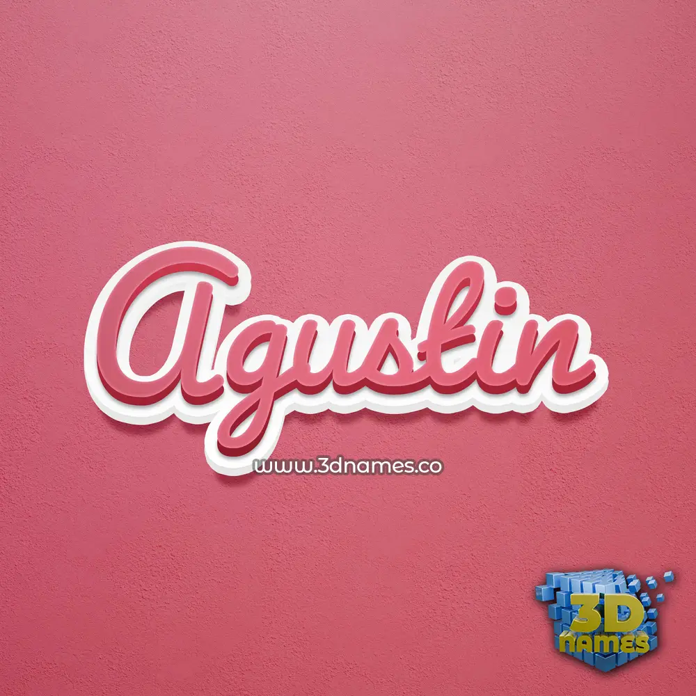 agustin in Red Scribble style - 3D name wallpaper