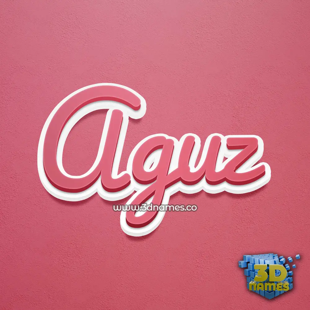 aguz in Red Scribble style - 3D name wallpaper