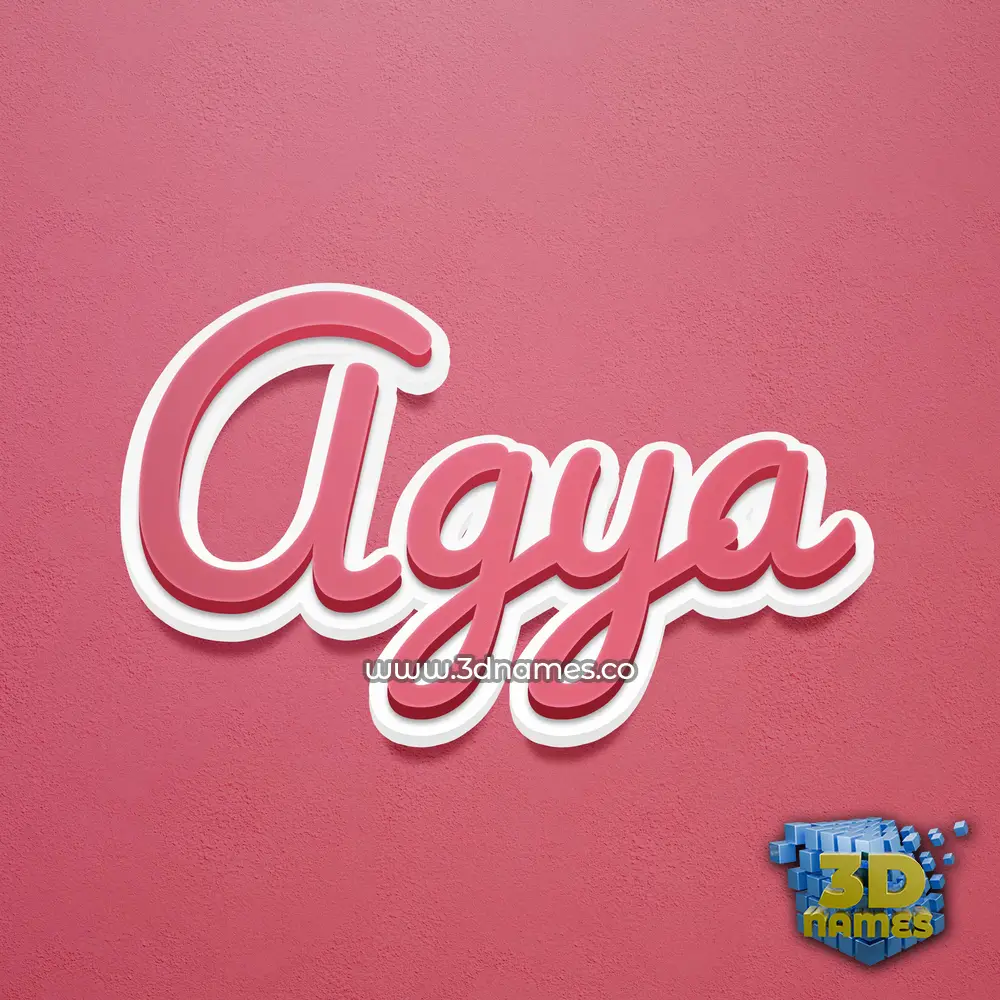 agya in Red Scribble style - 3D name wallpaper