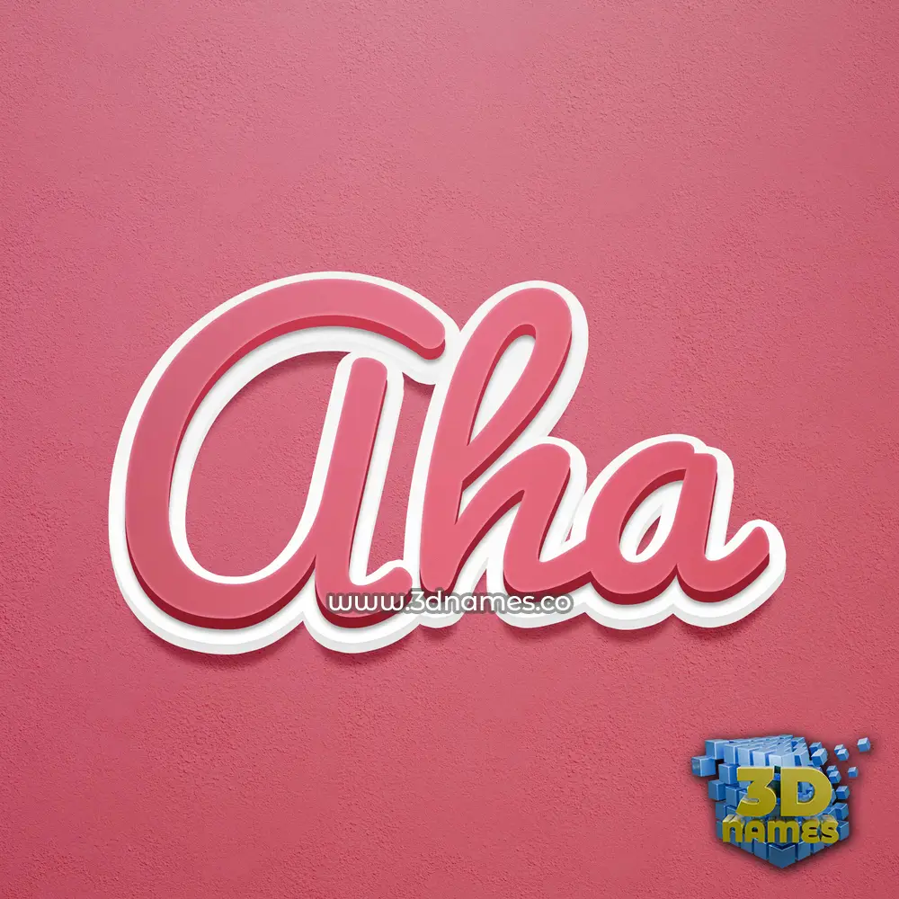 aha in Red Scribble style - 3D name wallpaper