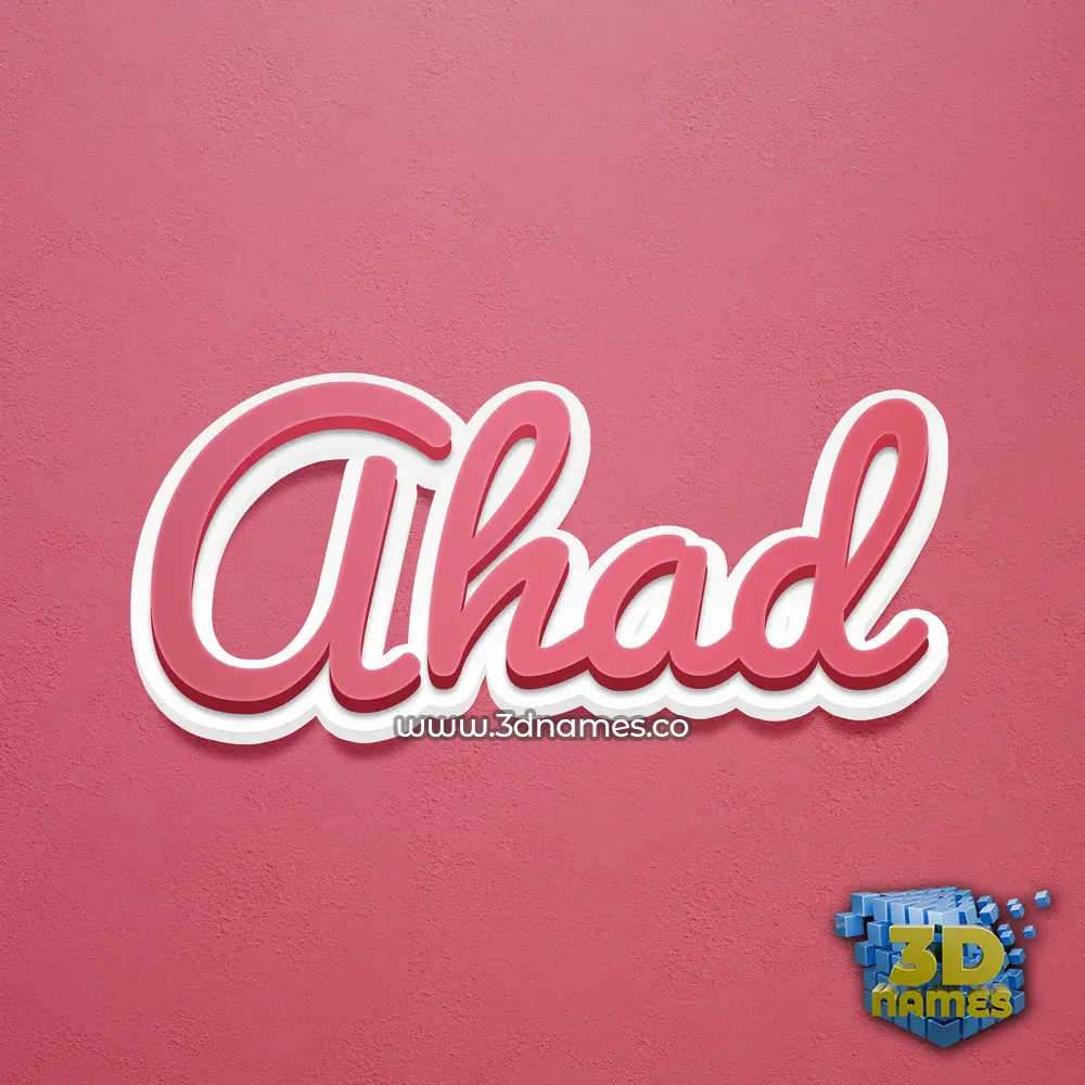 ahad in Red Scribble style - 3D name wallpaper