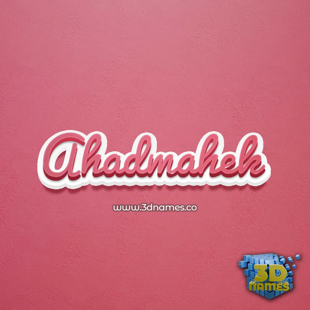ahadmahek in Red Scribble style - 3D name wallpaper