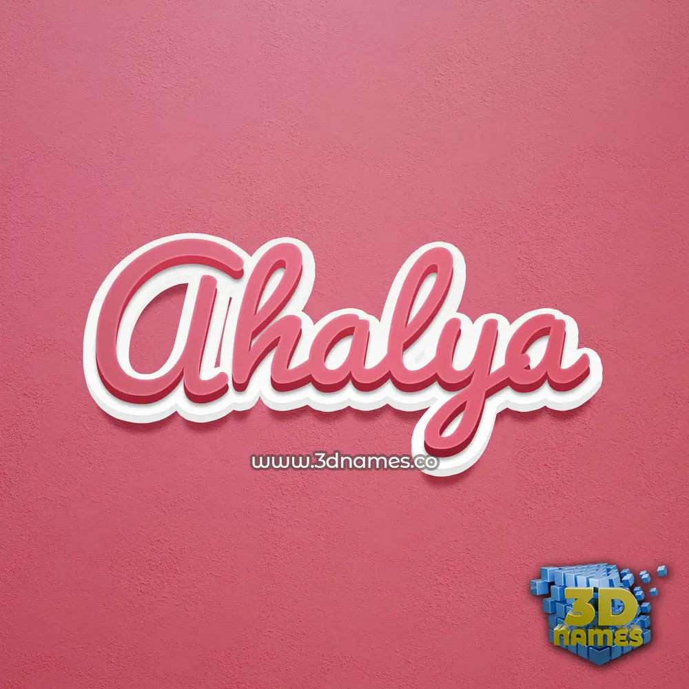 ahalya in Red Scribble style - 3D name wallpaper