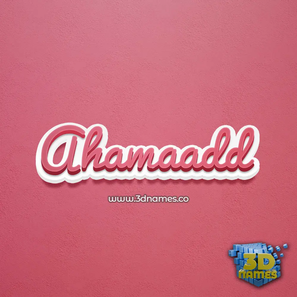 ahamaadd in Red Scribble style - 3D name wallpaper