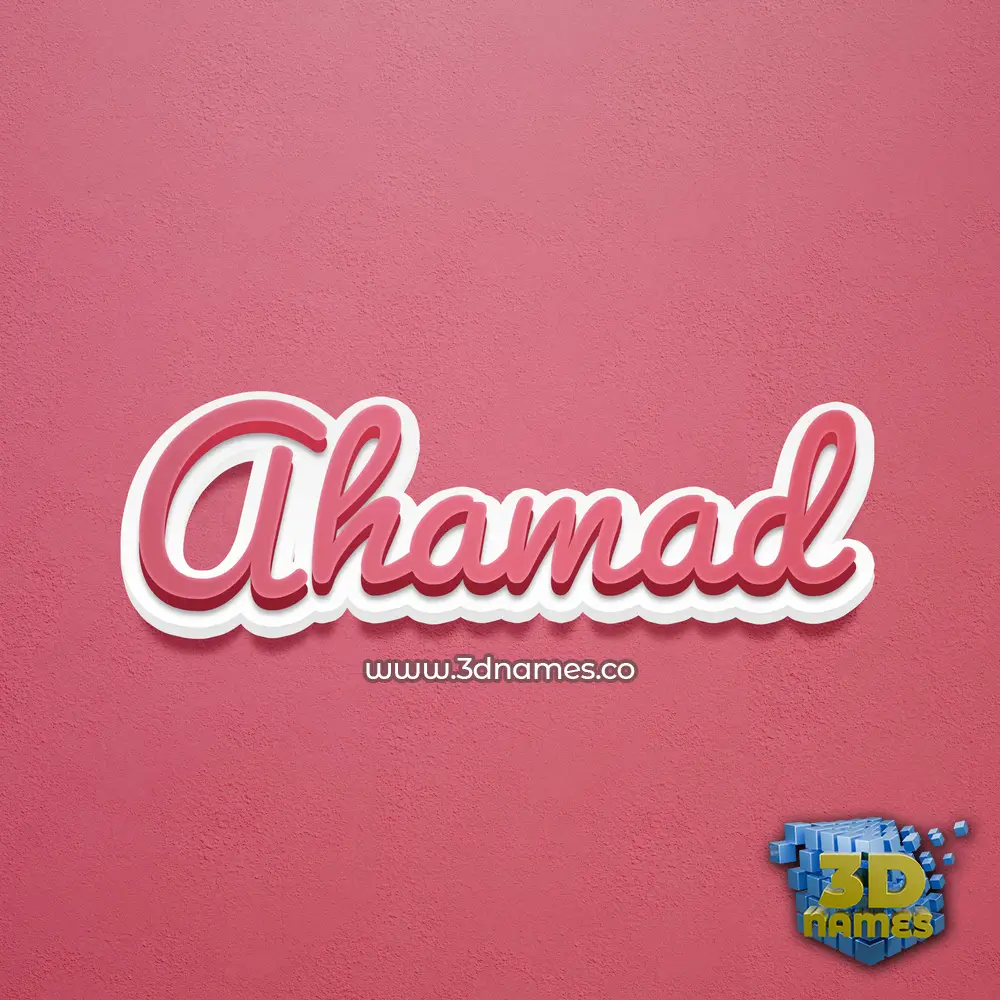 ahamad in Red Scribble style - 3D name wallpaper