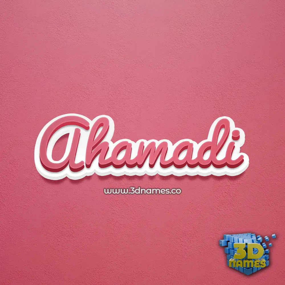 ahamadi in Red Scribble style - 3D name wallpaper