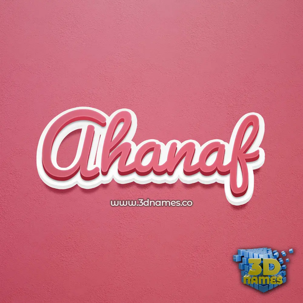 ahanaf in Red Scribble style - 3D name wallpaper