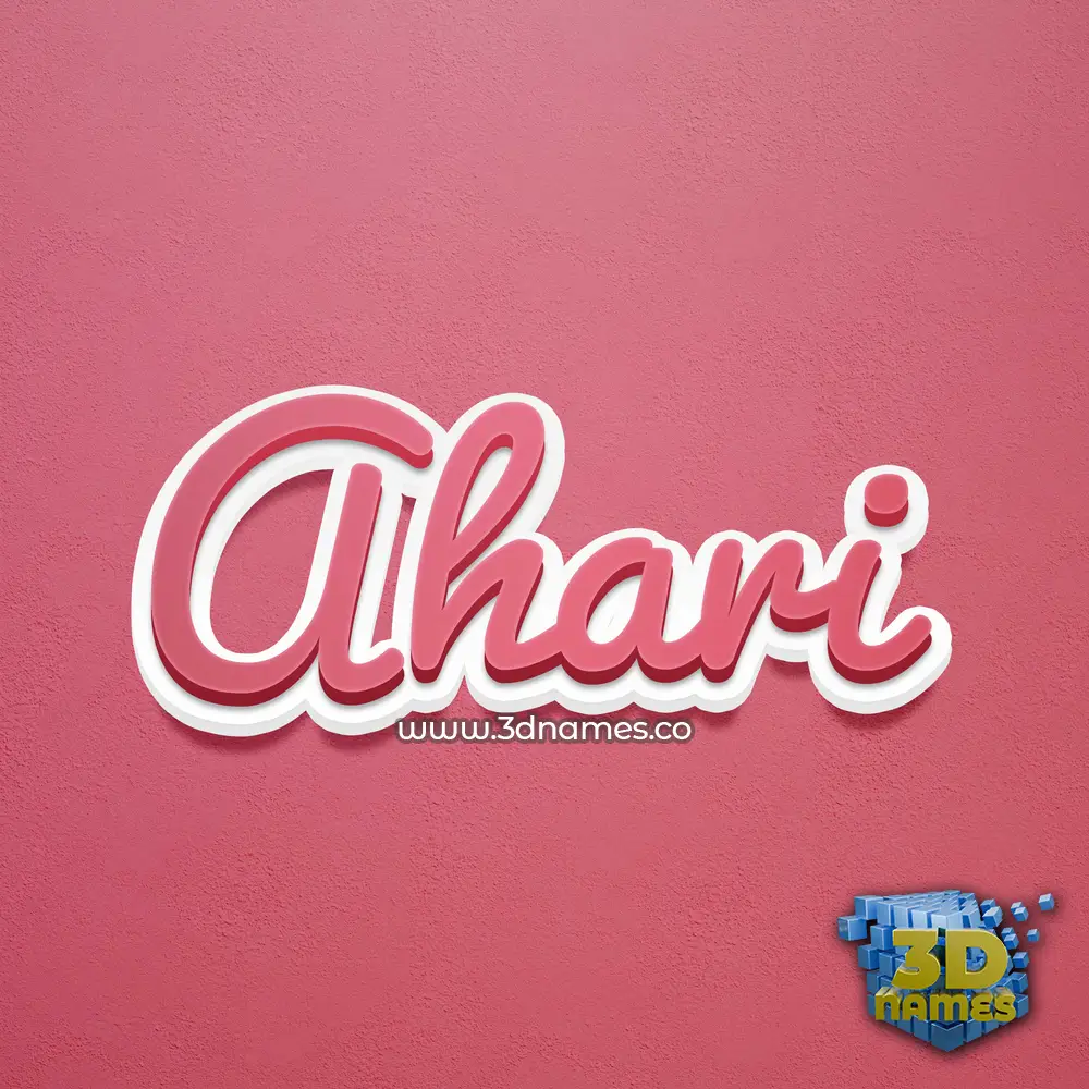 ahari in Red Scribble style - 3D name wallpaper