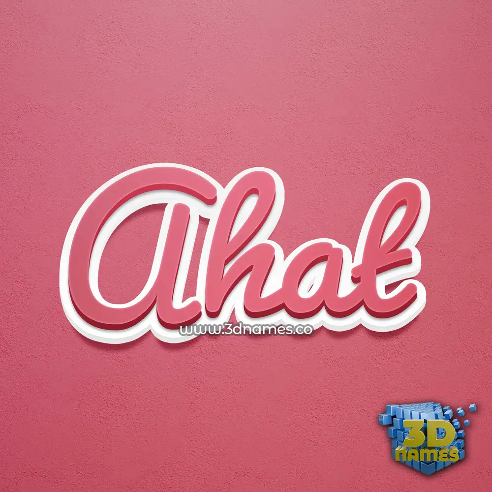 ahat in Red Scribble style - 3D name wallpaper