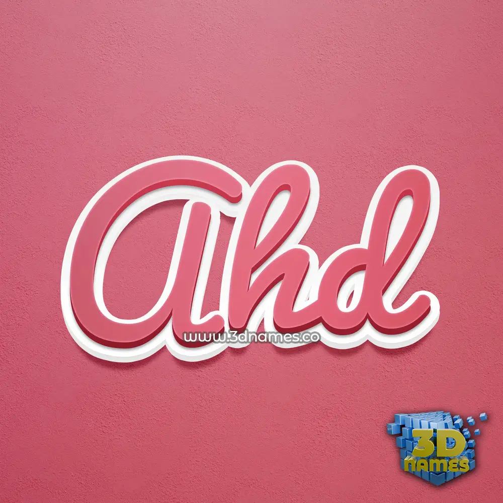 ahd in Red Scribble style - 3D name wallpaper