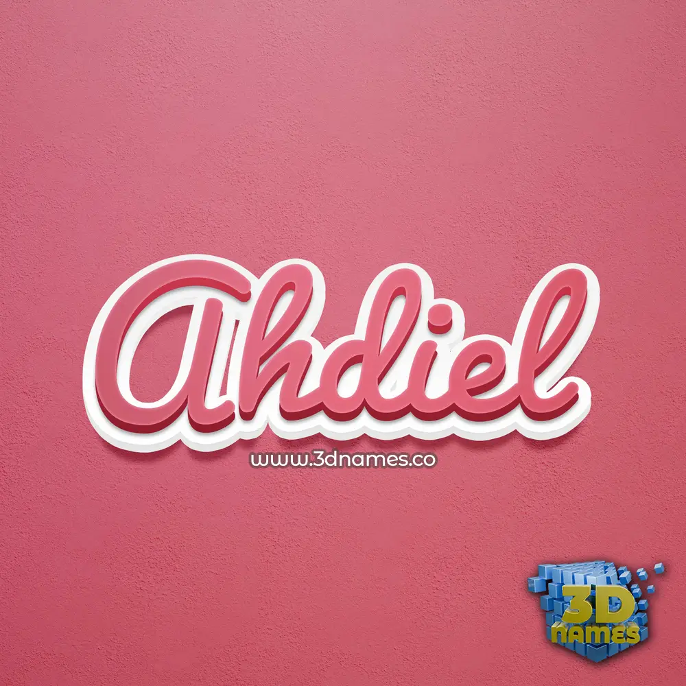 ahdiel in Red Scribble style - 3D name wallpaper