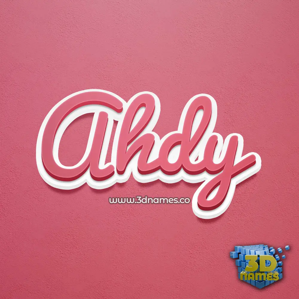 ahdy in Red Scribble style - 3D name wallpaper