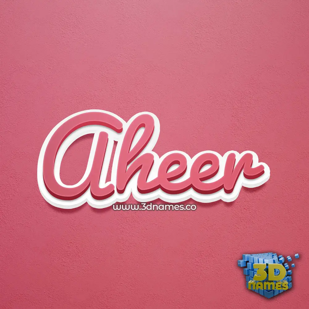 aheer in Red Scribble style - 3D name wallpaper