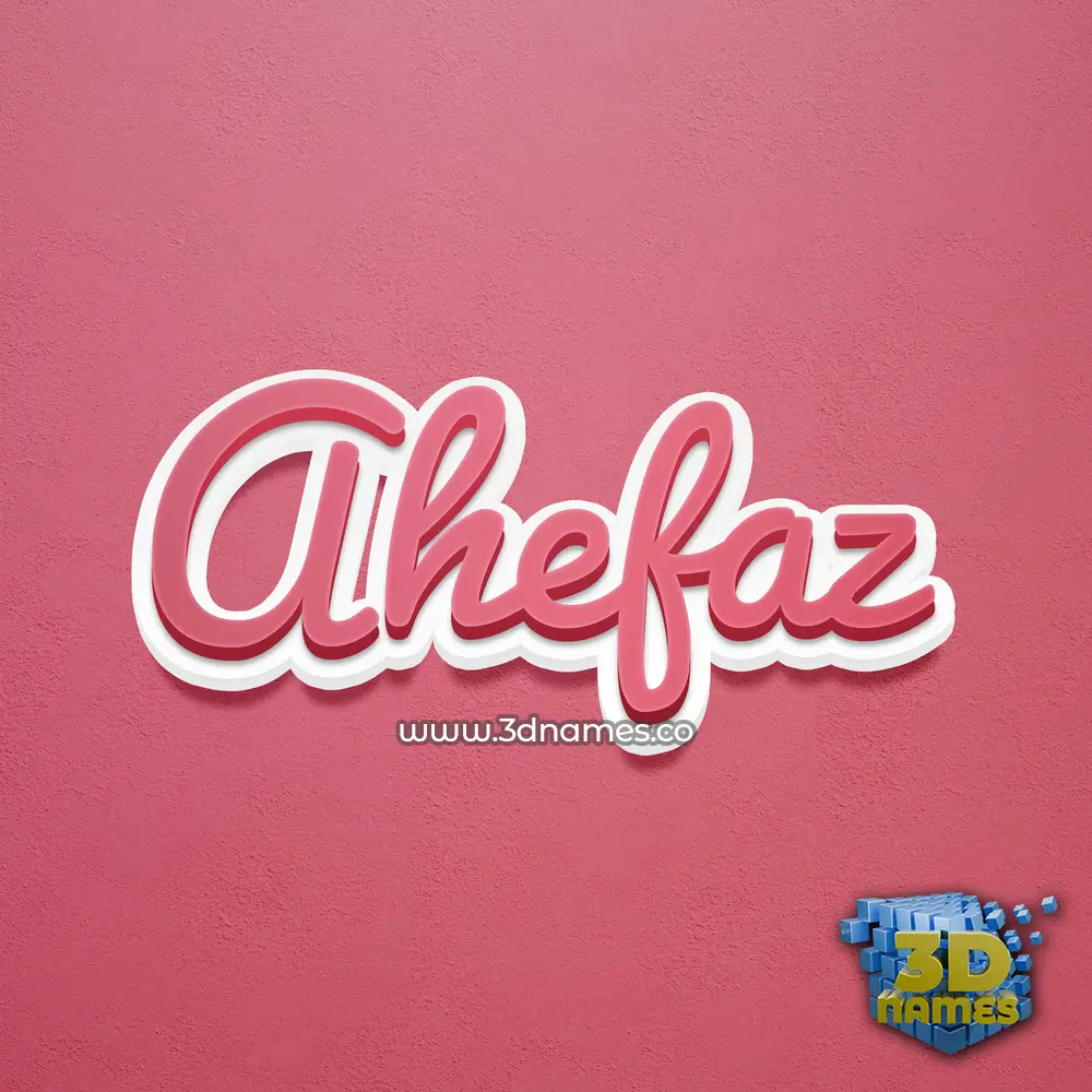 ahefaz in Red Scribble style - 3D name wallpaper