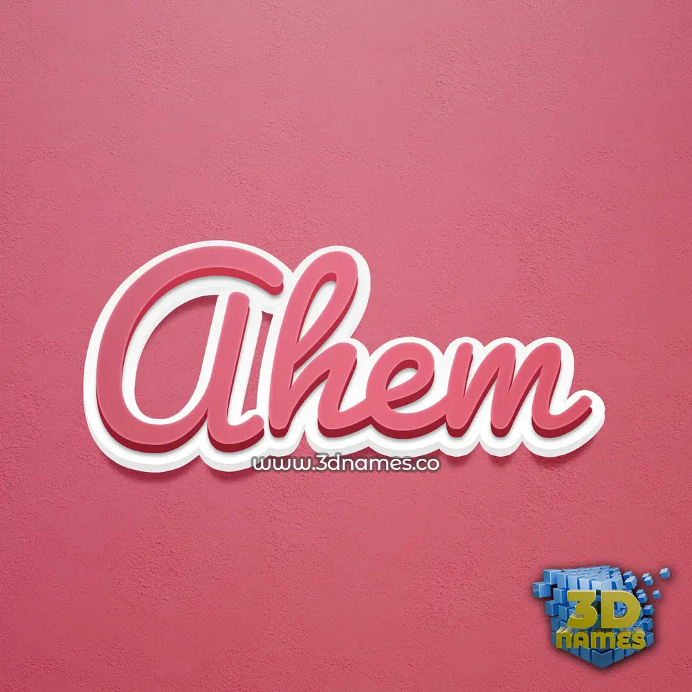 ahem in Red Scribble style - 3D name wallpaper