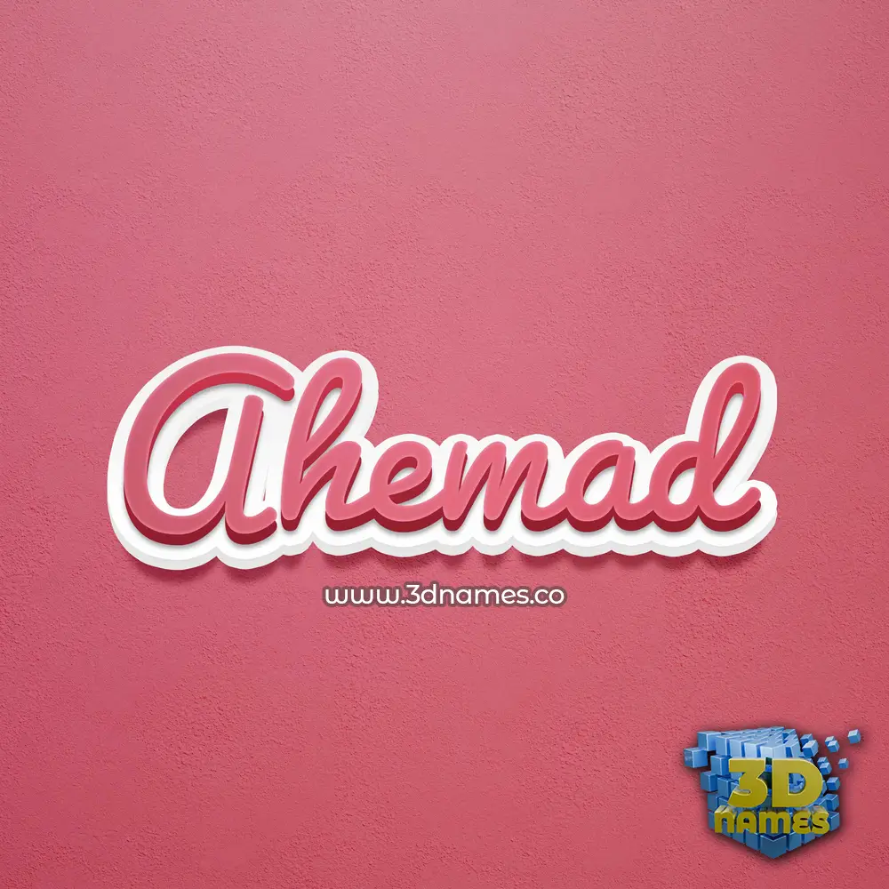 ahemad in Red Scribble style - 3D name wallpaper