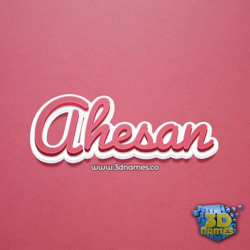 ahesan in Red Scribble style - 3D name wallpaper