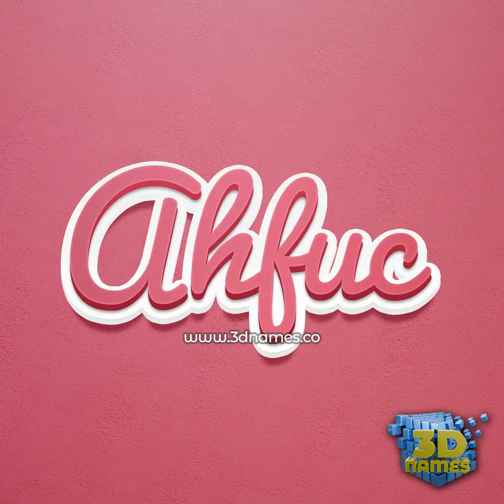 ahfuc in Red Scribble style - 3D name wallpaper