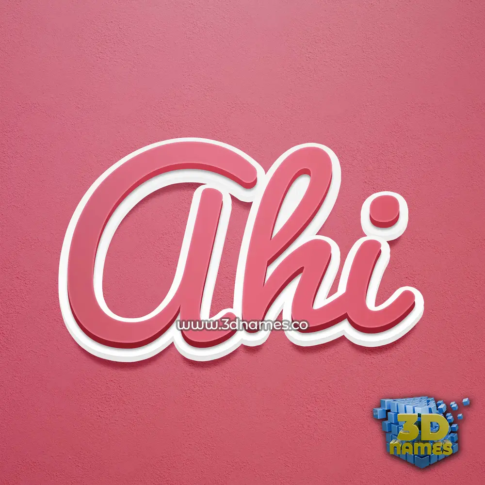 ahi in Red Scribble style - 3D name wallpaper