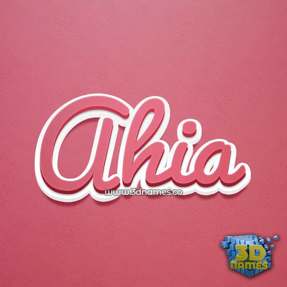 ahia in Red Scribble style - 3D name wallpaper