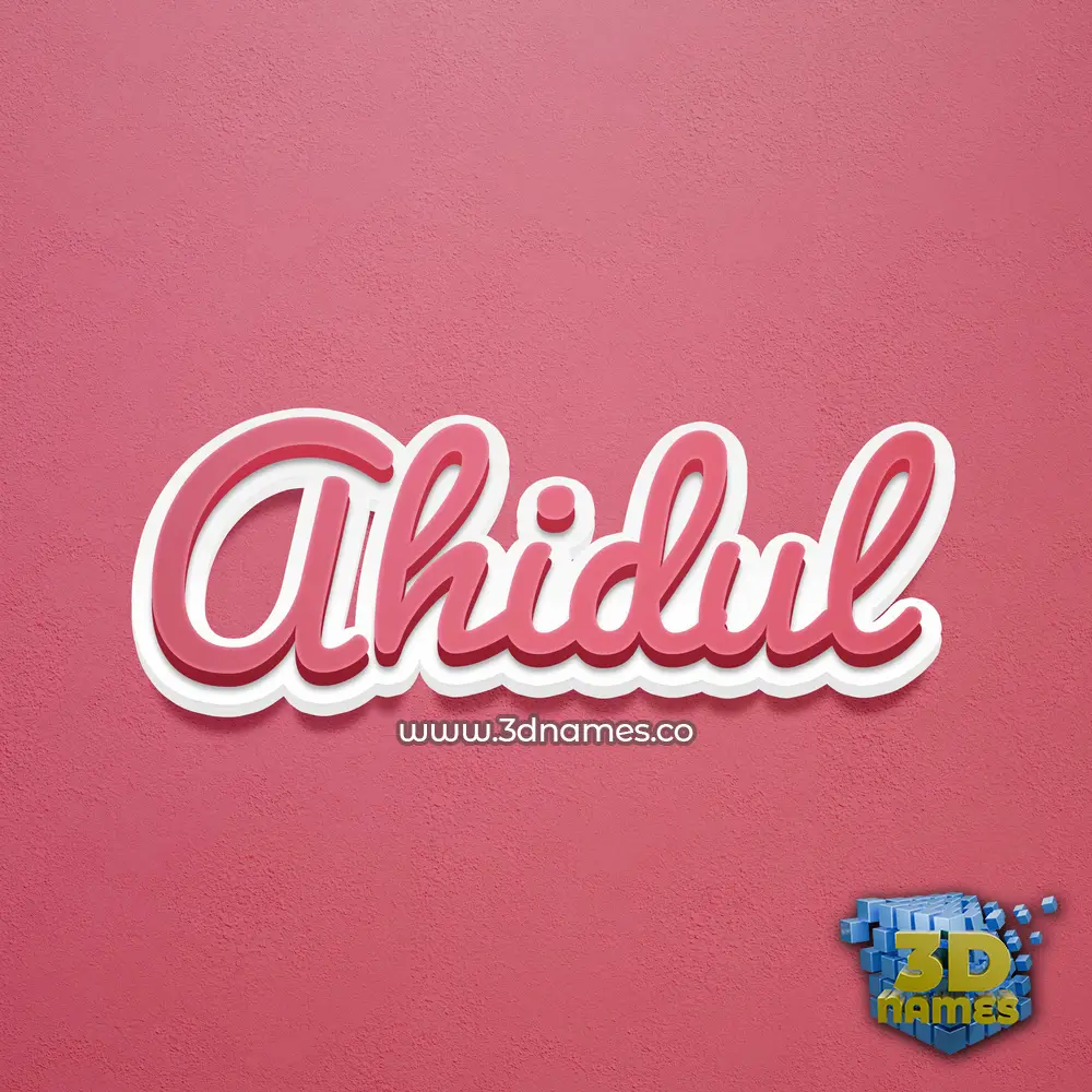 ahidul in Red Scribble style - 3D name wallpaper