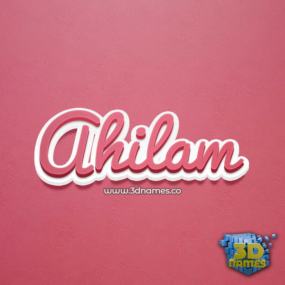 ahilam in Red Scribble style - 3D name wallpaper