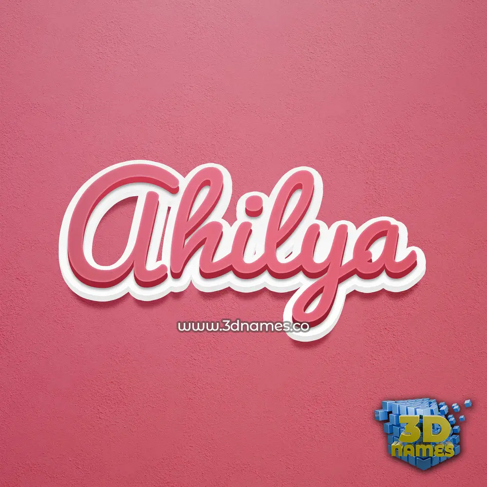ahilya in Red Scribble style - 3D name wallpaper
