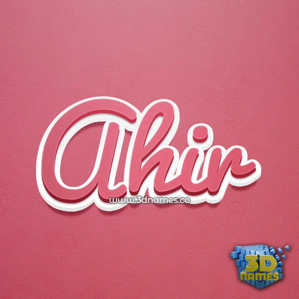 ahir in Red Scribble style - 3D name wallpaper